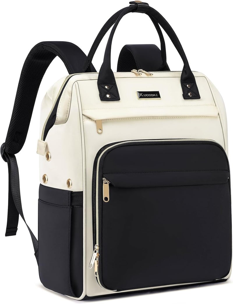Kuosdaz Crochet Bag Backpack, Large Yarn Storage Crochet Organizer, Christmas Gifts Travel Crochet Backpack for Women, Knitting & Crochet Accessories for Crochet Hooks, Black & White - Image 1